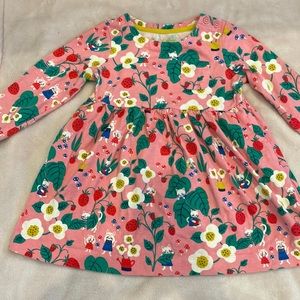 Boden toddler pink cat floral print dress